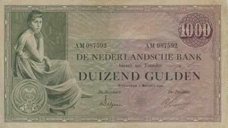 Pays-Bas 1000 Gulden Femme assise