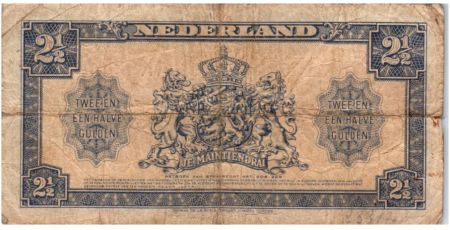 Pays-Bas 2½ Gulden 1945 - Wilhelmina