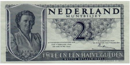 Pays-Bas 2½ Gulden 1949 - Wilhelmina