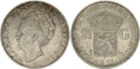 Pays-Bas 2 1/2 Gulden, Wilhelmina I - 1931
