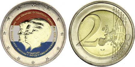 Pays-Bas 2 Euros - Abdication de la reine Béatrix - Colorisée - 2013