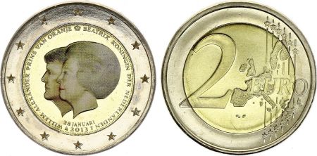 Pays-Bas 2 Euros - Abdication de la reine Béatrix - Colorisée - 2013