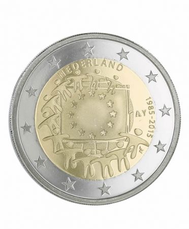 Pays-Bas 2 Euros Commémo. Commune BE PAYS-BAS 2015 - 30 ans du drapeau européen