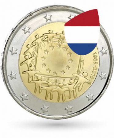 Pays-Bas 2 Euros Commémo. Commune PAYS-BAS 2015 - 30 ans du drapeau européen