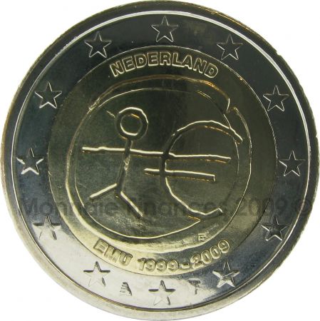 Pays-Bas 2 Euros Commémorative - Pays Bas 2009 10è anniversaire EMU