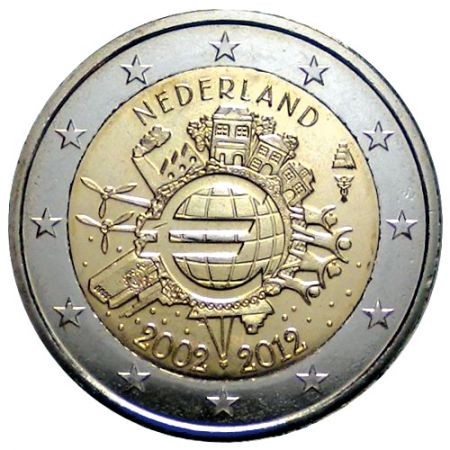 Pays-Bas 2 Euros Commémorative - Pays-Bas 2012 10è anniversaire de l\'Euro