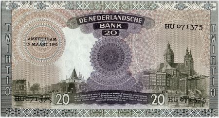 Pays-Bas 20 Gulden Reine Emma - 1941