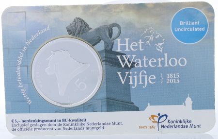 Pays-Bas 200 ans de la bataille de Waterloo - 5 Euros Coincard UNC PAYS-BAS 2015