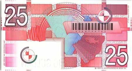 Pays-Bas 25 Gulden Motifs géométriques - 1989