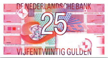 Pays-Bas 25 Gulden Motifs géométriques - 1999
