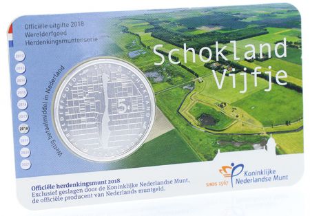 Pays-Bas 5 Euro - Schokland - Coincard - 2018