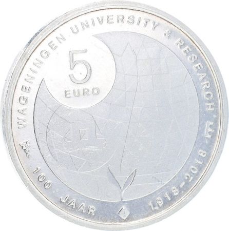 Pays-Bas 5 Euros - Université de Wageningue - Argent - 2018