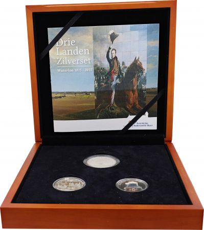 Pays-Bas Coffret 3 pièces argent Pays-Bas 2015 - Waterloo - 200 ans de la Bataille de Waterloo