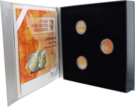 Pays-Bas Coffret 3 x 2 Euros 2013 Pays-Bas - 200 ans du Royaume des Pays-Bas