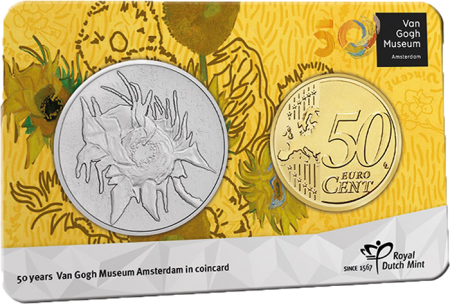 Pays-Bas Coincard 50 centimes 2023 + Médaille - 50 ans du Musée Van Gogh