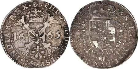 Pays-Bas Espagnol 1 Patagon Armoiries - Anvers 1665