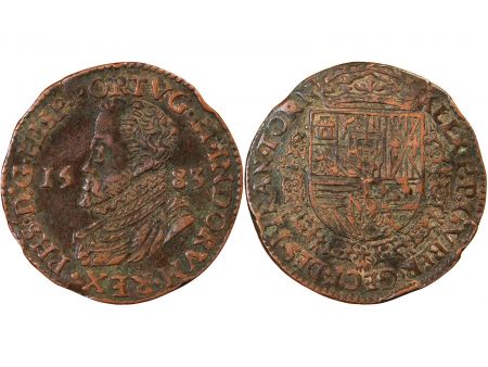 PAYS-BAS MERIDIONAUX  Bureau des finances de Tournai  JETON cuivre 1583