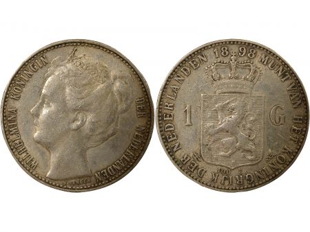 Pays-Bas Pays-Bas, Wilhelmina - 1 Gulden Argent - 1898 Utrecht