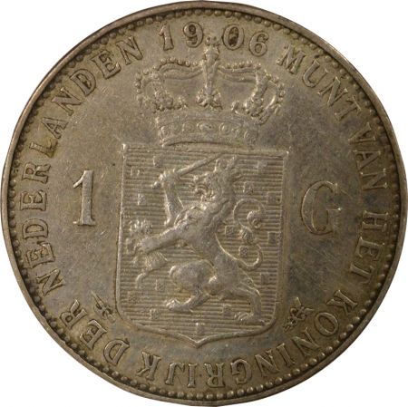 Pays-Bas Pays-Bas, Wilhelmina - 1 Gulden Argent - 1906 Utrecht