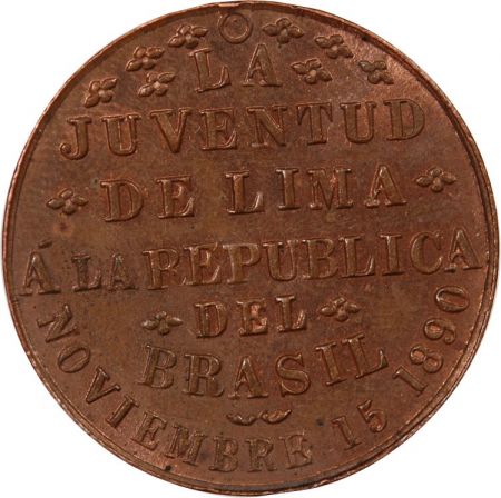 PEROU  LA JUVENTUD DE LIMA A LA REPUBLIQUE DU BRESIL - JETON CUIVRE 1890
