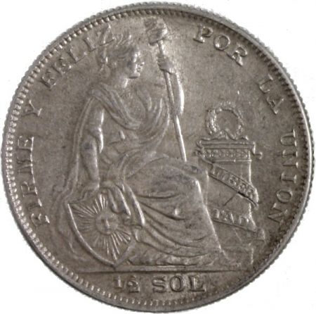 Pérou 1/2 Sol - 1935 - Liberté assise - Armoiries