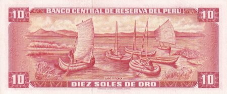 Pérou 10 Soles de Oro - Garcilasco I. De la Vega - Lac Titicaca - 02-10-1975 - NEUF - P.100e