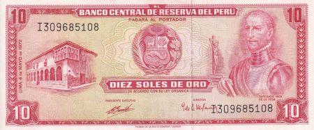 Pérou 10 Soles de Oro - Garcilasco I. De la Vega - Lac Titicaca - 04-05-1972 - NEUF - P.100c