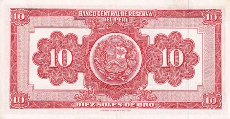 Pérou 10 Soles de Oro - Liberté assise - 01-02-1961 -  Série 162 - SUP+ - P.82a