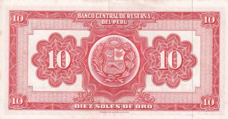 Pérou 10 Soles de Oro - Liberté assise - 01-02-1961 -  Série 172 - SUP+ - P.82a