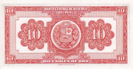 Pérou 10 Soles de Oro - Liberté assise - 17-02-1955 -  Série 137 - NEUF - P.71