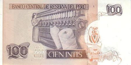 Pérou 100 Intis R. Castilla - Filature de coton