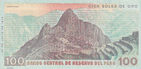 Pérou 100 Soles de oro - Tupac Amaru II  - Machu Picchu - 22-07-1976 - NEUF - P.114