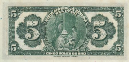 Pérou 5 Soles de Oro, Liberté - 1941 Série D21