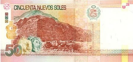 Pérou 50 Nuevos Soles Soles, A. Valdelomar Pinto - Temple - 2009