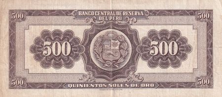 Pérou 500 Soles de Oro - Liberté assise - 23-02-1968 -  Série L19 - TB+ - P.87