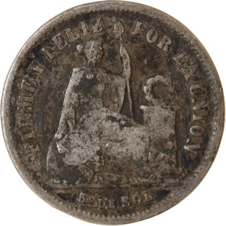 Pérou PEROU - 1/5 SOL ARGENT 1867 YB