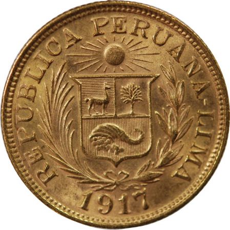 Pérou PEROU - 1 LIBRA OR 1917 LIMA