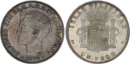 Philippines 1 Peso Alphonse XIII - 1897
