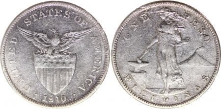 Philippines 1 Peso Femme et forge - Etats Unis - 1910 S San Francisco Argent