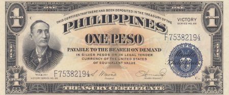 Philippines 1 Peso Mabini - 1944 Victory - Série  66