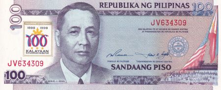 Philippines 100 Piso - M.A. Roxas - Banque centrale des Philippines - 1998 - NEUF - P.188b