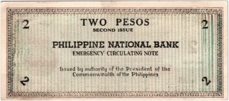 Philippines 2 Pesos Noir et bleu - 1941