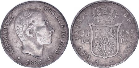 Philippines 20 Centimes Alphonse XII - 1885 - Philippines Espagnole
