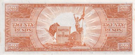 Philippines 20 Pesos - A. Bonifacio & E. Jacinto - Série EL - 1949 - P.137e