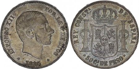 Philippines 50 Centimos Alphonse XII - 1885