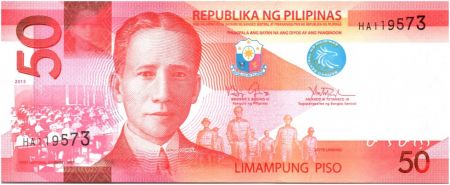 Philippines 50 Piso Prés. S. Osmeña - Poissons, lac Taal 2015