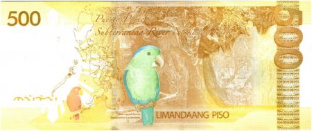 Philippines 500 Pesos Corazon et Begnino Aquino Jr - Perroquet - 2015