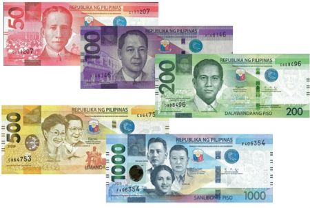Philippines Série 5 billets 50 à 1000 Piso -  2020 - NEUF