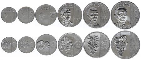 Philippines Série de 6 pièces - 1, 5, 25 sentimos 1, 5 , 10 Piso - 2017-2018 - SPL