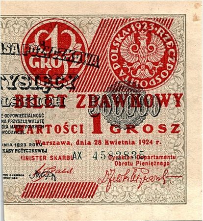Pologne 1 Grosz - Zdawkowy - 1924 - P.42b - SPL - Série AX-4582835